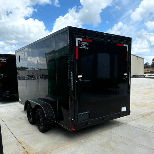 Titanium Cargo 7x14 Tandem Axle Black Enclosed Trailer with Blackout - Image 3