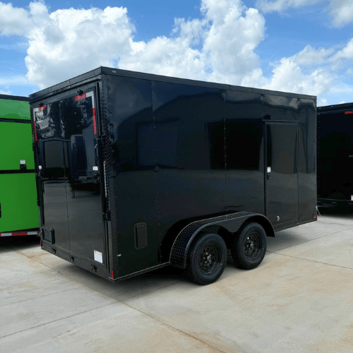 Titanium Cargo 7x14 Tandem Axle Black Enclosed Trailer with Blackout - Image 4