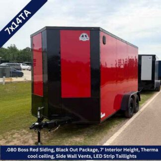 Titanium Cargo 7x14 Tandem Axle Red Blackout Enclosed Trailer