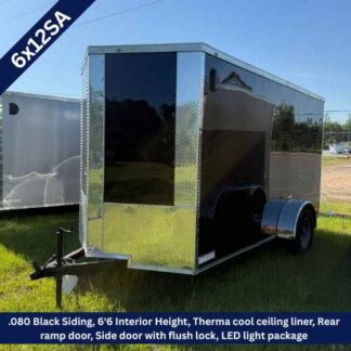 6x12 Single Axle Black Enclosed Cargo Trailer