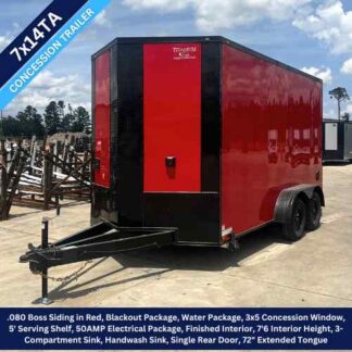 Titanium Cargo 7x14 Tandem Axle Red Blackout Concession Trailer