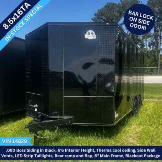 Titanium Cargo 8.5x16 Tandem Axle Black Blackout Enclosed Cargo Trailer VIN 14829