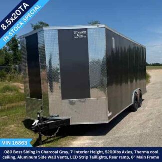 Titanium Cargo 8.5x20 Tandem Axle Charcoal Gray Enclosed Cargo Trailer VIN 16863