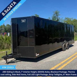Titanium Cargo 8.5x24 Tandem Axle Black Blackout Enclosed Trailer VIN 15313
